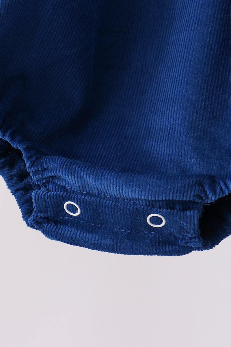 Blue corduroy Nativity Embroidery Bubble - Aaria Tees Aaria Tees