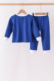 Blue Nativity Embroidery Pants Set - Aaria Tees Aaria Tees