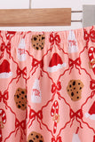 Pink Candy Cane Bow Ruffle Bamboo Mom&me Pajama Set - Aaria Tees Aaria Tees