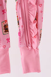 Pink Snowman Ruffle Bamboo Romper - Aaria Tees Aaria Tees