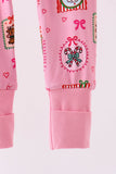 Pink Snowman Ruffle Bamboo Romper - Aaria Tees Aaria Tees