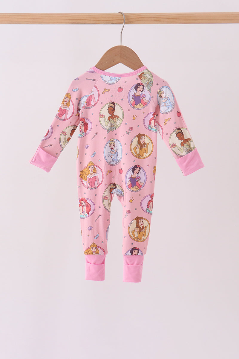 Pink Princess Zipper Bamboo Romper - Aaria Tees Aaria Tees