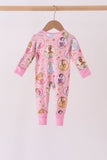 Pink Princess Zipper Bamboo Romper - Aaria Tees Aaria Tees