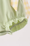 Green Princess Frog Embroidery Ruffle Bubble - Aaria Tees Aaria Tees