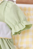 Green Princess Frog Embroidery Ruffle Bloomer Set - Aaria Tees Aaria Tees