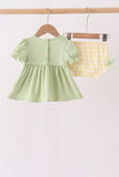 Green Princess Frog Embroidery Ruffle Bloomer Set - Aaria Tees Aaria Tees