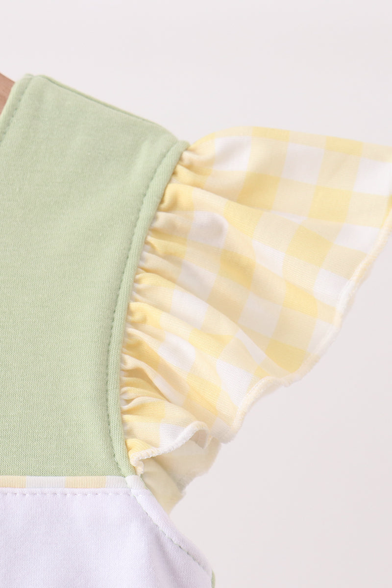 Green Princess Frog Embroidery Ruffle Dress - Aaria Tees Aaria Tees