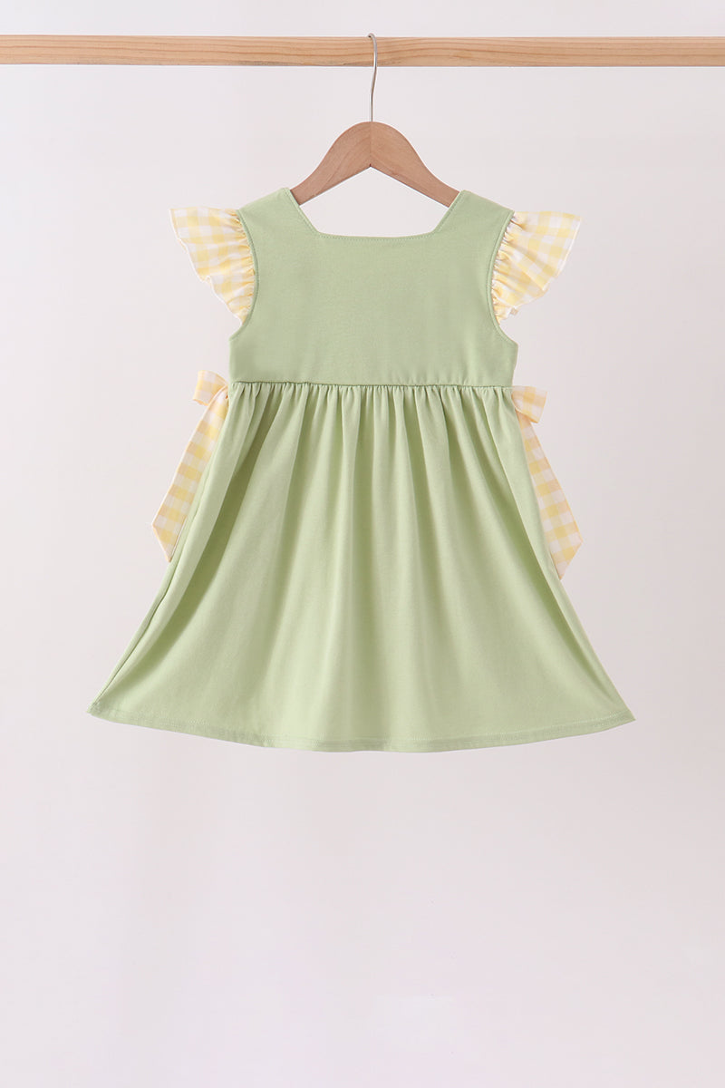 Green Princess Frog Embroidery Ruffle Dress - Aaria Tees Aaria Tees