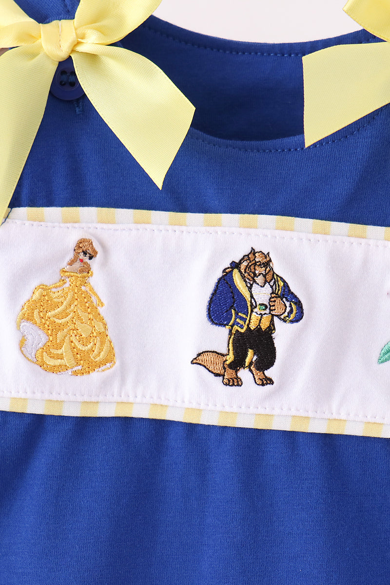 Royal Blue Character Embroidery Bloomer Set - Aaria Tees Aaria Tees