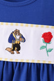 Royal Blue Character Embroidery Ruffle Pants - Aaria Tees Aaria Tees
