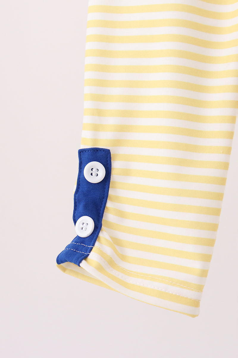 Royal Blue Character Embroidery Ruffle Pants - Aaria Tees Aaria Tees