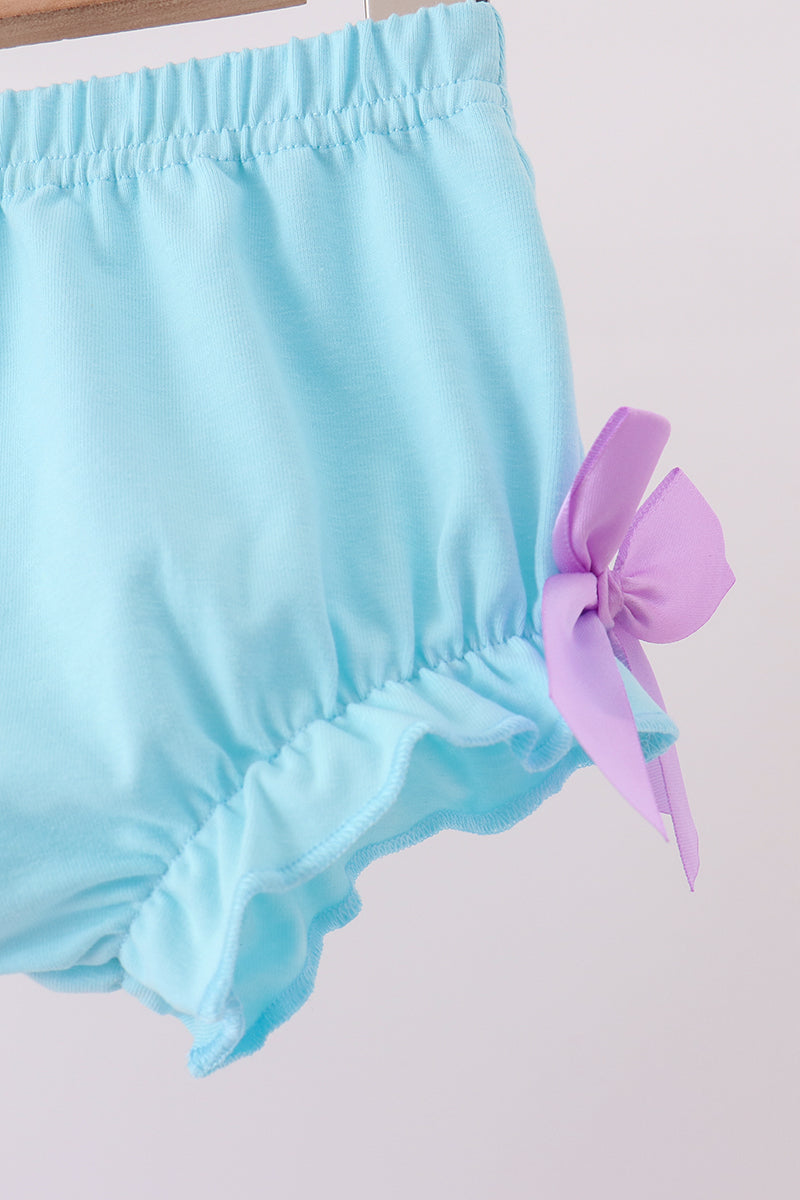 Purple Stripe Frozen Embroidery Bloomer Set - Aaria Tees Aaria Tees