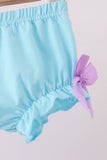 Purple Stripe Frozen Embroidery Bloomer Set - Aaria Tees Aaria Tees