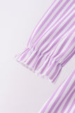 Purple Stripe Frozen Embroidery Ruffle Pants Set - Aaria Tees Aaria Tees