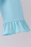 Purple Stripe Frozen Embroidery Ruffle Pants Set - Aaria Tees Aaria Tees