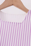 Purple Stripe Frozen Embroidery Dress - Aaria Tees Aaria Tees