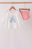Pink Castle Applique Bloomer Set - Aaria Tees Aaria Tees