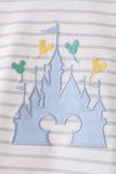Blue Castle Applique Stripe Pants Set - Aaria Tees Aaria Tees