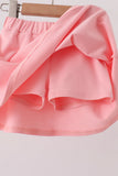 Pink Castle Applique Ruffle Skorts Set - Aaria Tees Aaria Tees