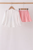 Pink Castle Applique Ruffle Skorts Set - Aaria Tees Aaria Tees