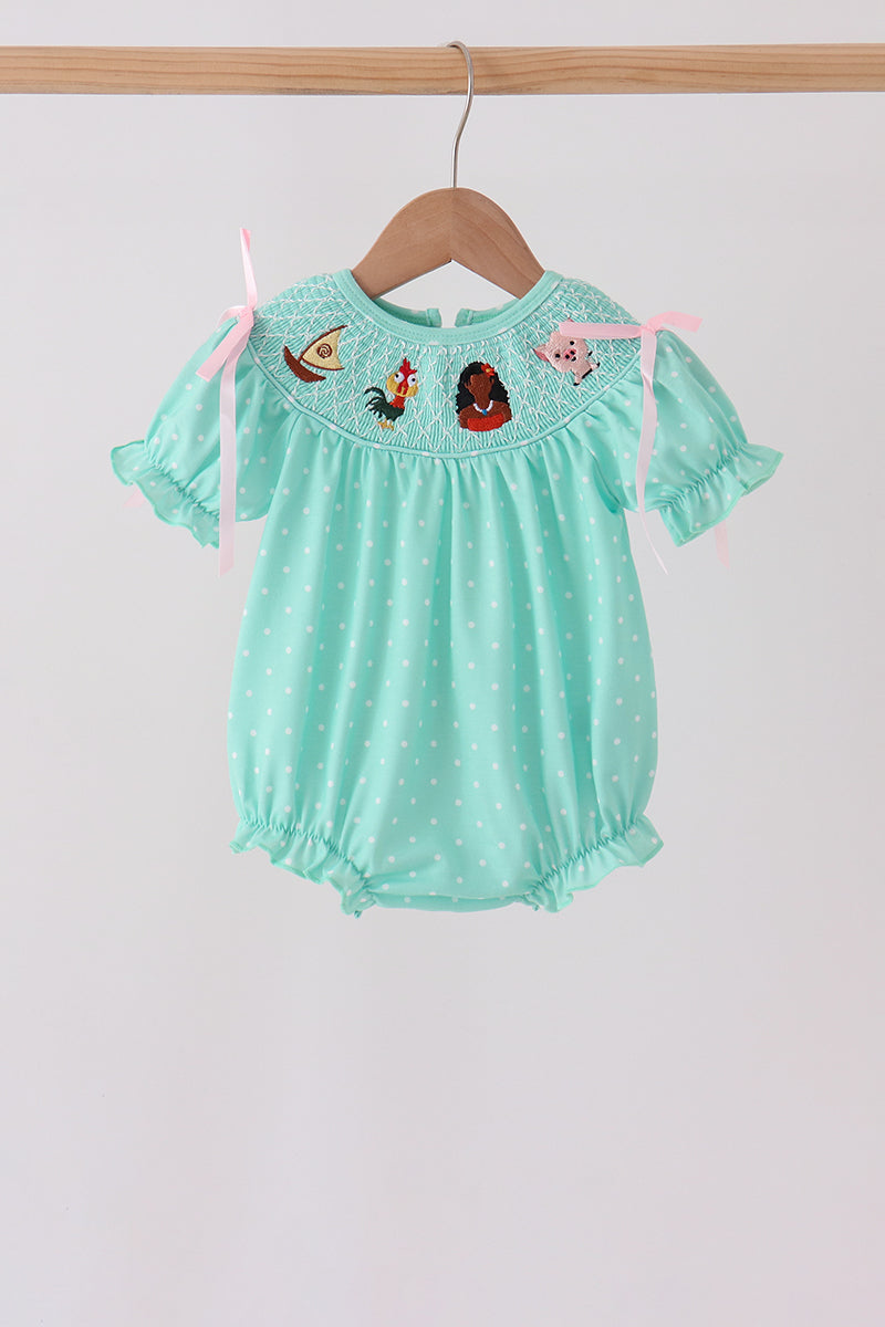Green Character Smocked Bubble - Aaria Tees Aaria Tees