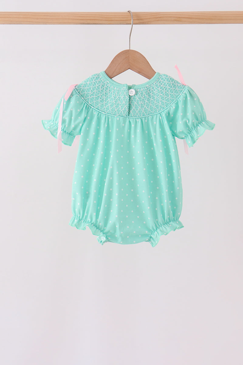 Green Character Smocked Bubble - Aaria Tees Aaria Tees