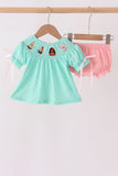 Green Character Smocked Bloomer Set - Aaria Tees Aaria Tees