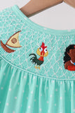 Green Character Smocked Ruffle Pants Set - Aaria Tees Aaria Tees