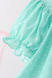 Green Character Smocked Ruffle Pants Set - Aaria Tees Aaria Tees
