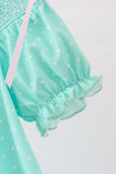 Green Character Smocked Dress - Aaria Tees Aaria Tees