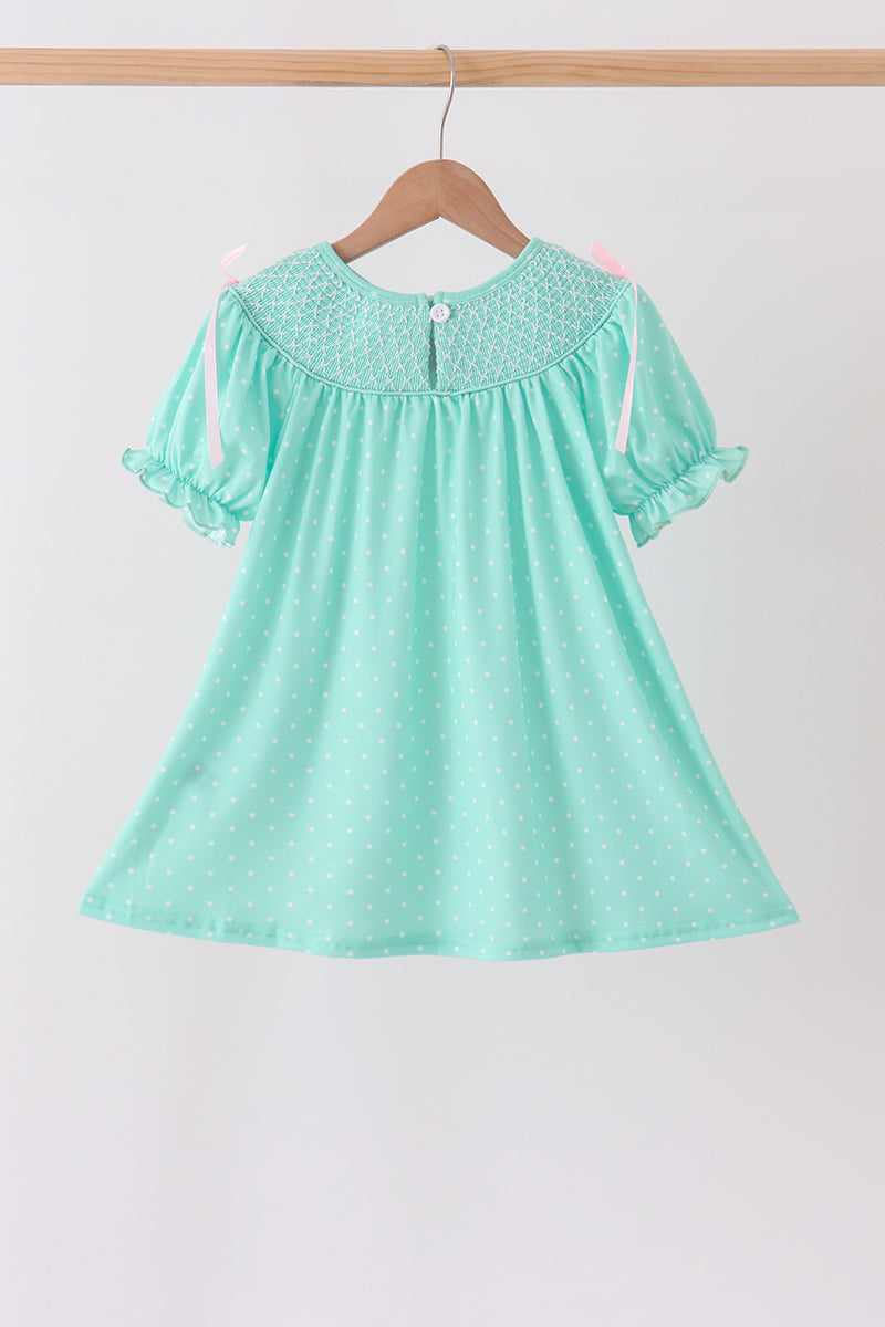 Green Character Smocked Dress - Aaria Tees Aaria Tees