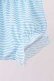 Pink Princess Embroidery Stripe Ruffle Bloomer Set - Aaria Tees Aaria Tees
