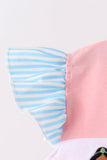 Pink Princess Embroidery Stripe Ruffle Pants Set - Aaria Tees Aaria Tees