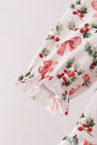 Red Holly Bow Smocked Lace Bloomer Set - Aaria Tees Aaria Tees