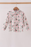Red Holly Button Down Shirt - Aaria Tees Aaria Tees