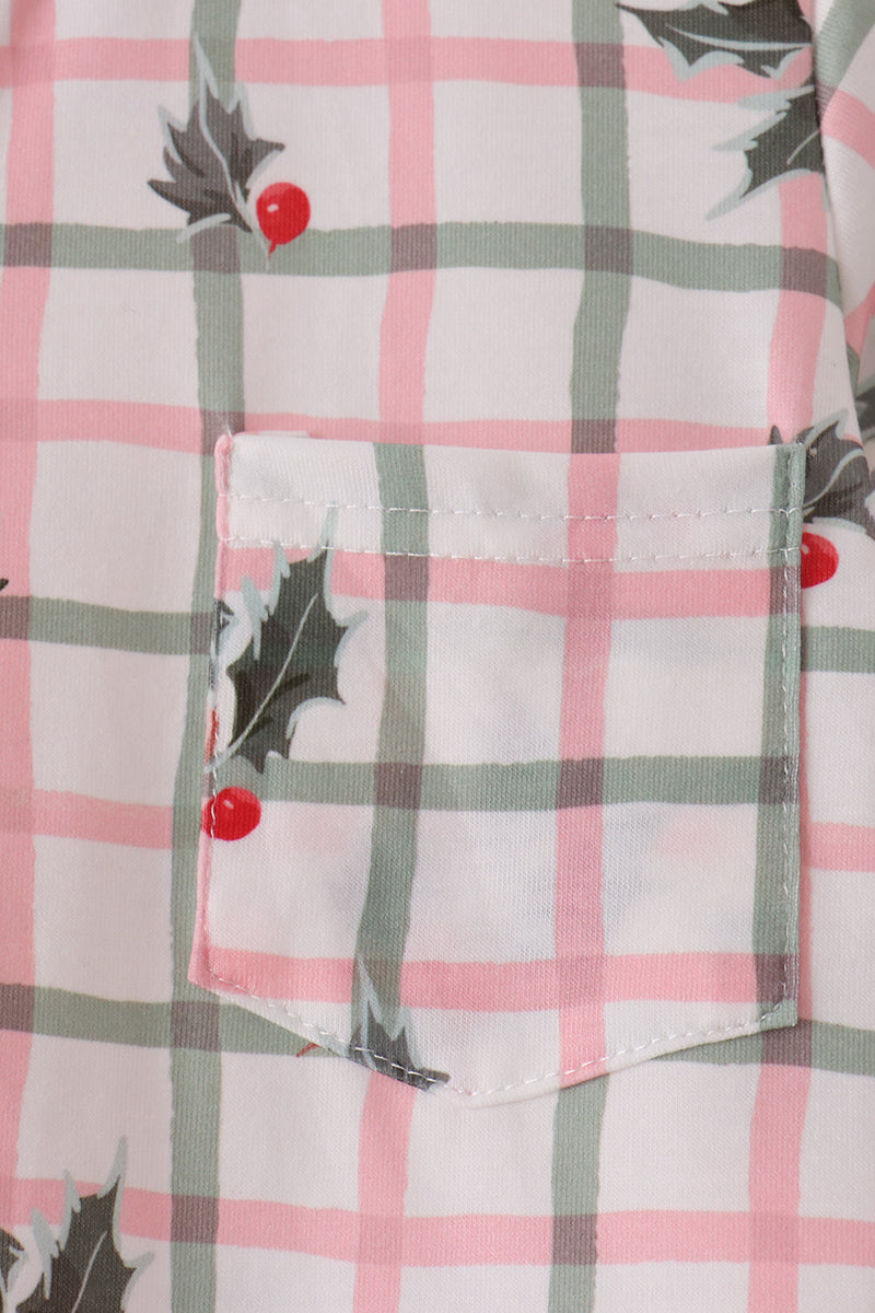 Red Holly Button Down Shirt - Aaria Tees Aaria Tees