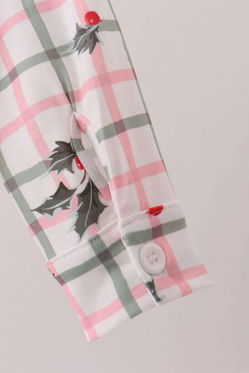 Red Holly Button Down Shirt - Aaria Tees Aaria Tees