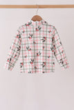 Red Holly Button Down Shirt - Aaria Tees Aaria Tees