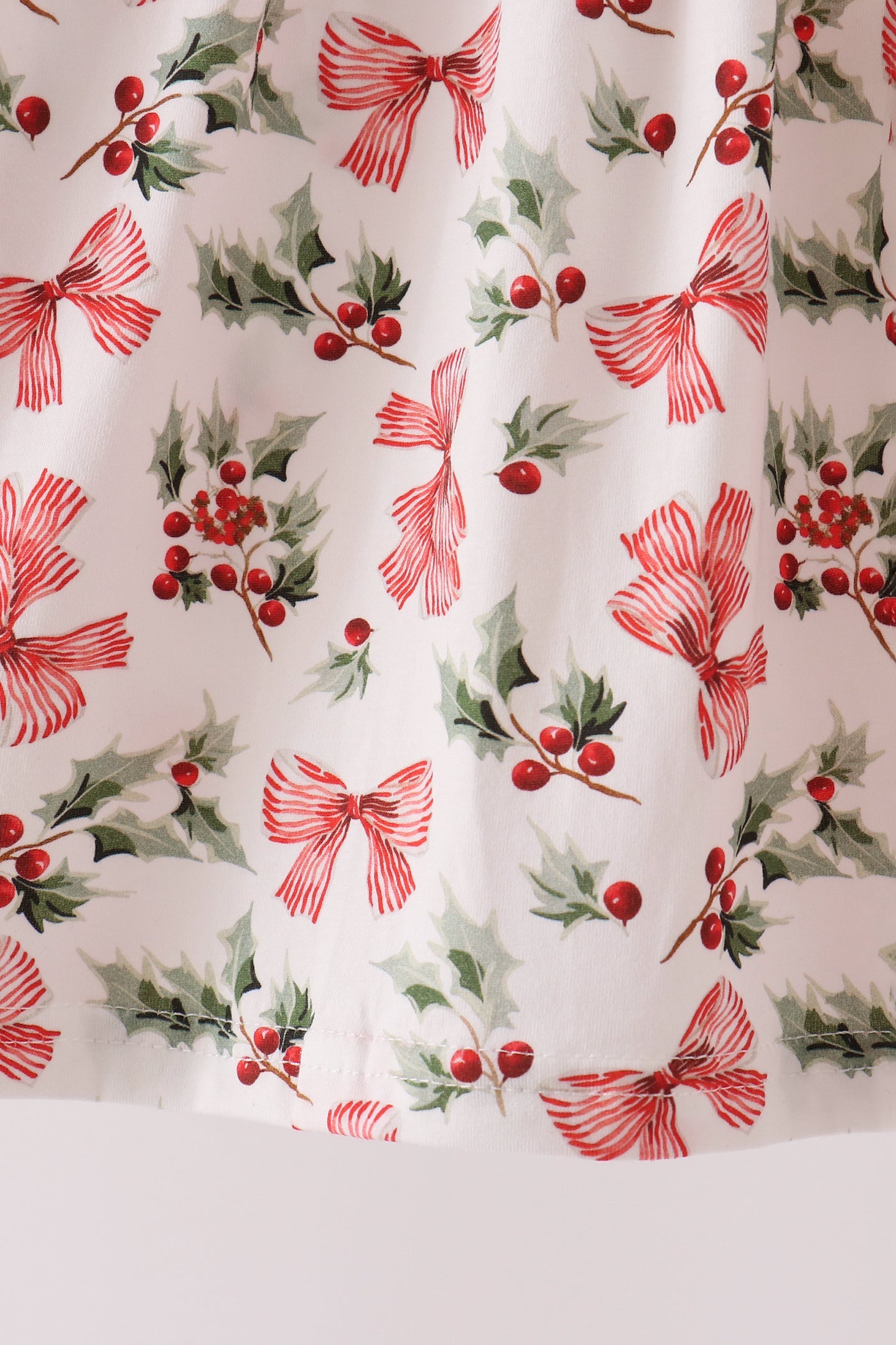 Red Holly Bow Smocked Lace Dress - Aaria Tees Aaria Tees
