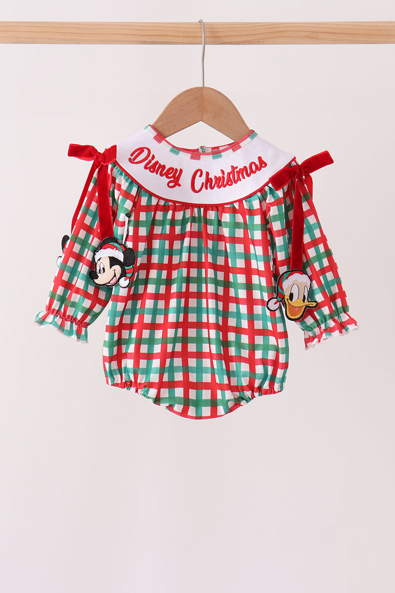 Red Character Embroidery Gingham Bubble - Aaria Tees Aaria Tees