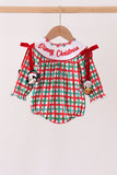 Red Character Embroidery Gingham Bubble - Aaria Tees Aaria Tees