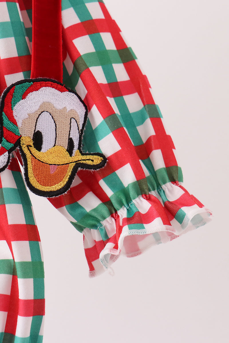 Red Character Embroidery Gingham Bubble - Aaria Tees Aaria Tees