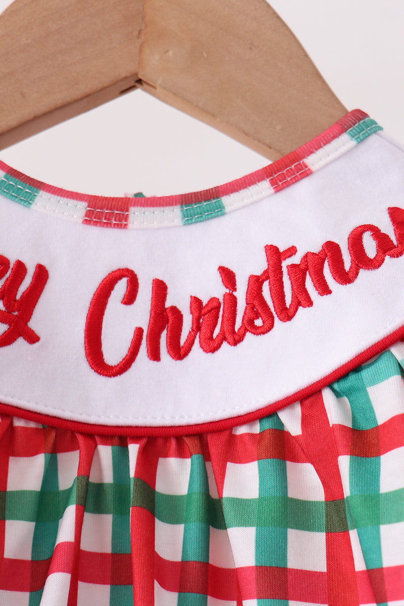 Red Character Embroidery Gingham Bubble - Aaria Tees Aaria Tees