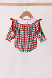 Red Character Embroidery Gingham Bubble - Aaria Tees Aaria Tees