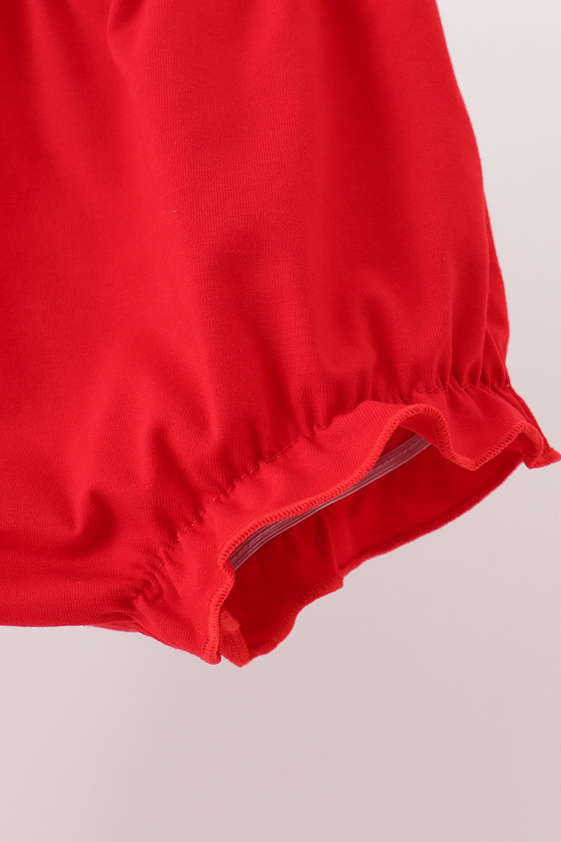 Red Character Embroidery Gingham Bloomer Set - Aaria Tees Aaria Tees