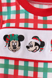 Red Character Embroidery Gingham Romper - Aaria Tees Aaria Tees