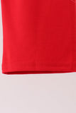 Red Character Embroidery Gingham Pants Set - Aaria Tees Aaria Tees