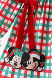 Red Character Embroidery Gingham Ruffle Pants Set - Aaria Tees Aaria Tees