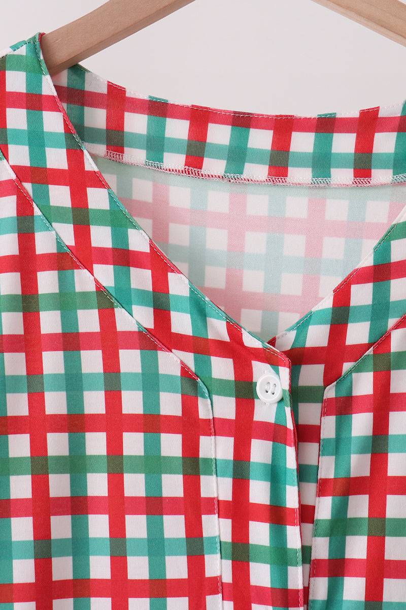 Red Bow Gingham Mom Dress - Aaria Tees Aaria Tees