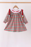 Red Character Embroidery Gingham Dress - Aaria Tees Aaria Tees